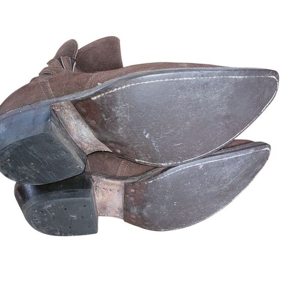 Boulet Men's Brown Suede Western Boots - Picture 4 of 5